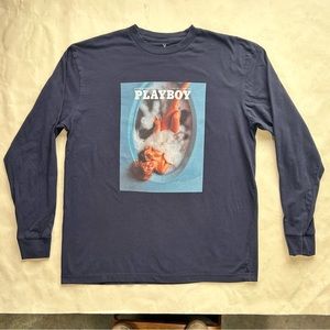 Playboy long sleeve T-shirt, low key 60s magazine cover screen print on front